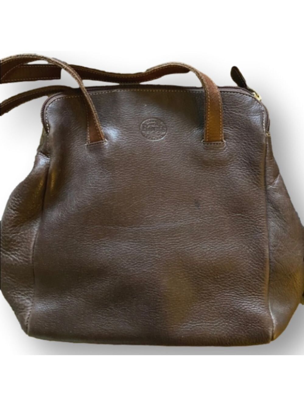 ⌛️ Vintage ROOTS Leather Shoulder Bag tote. Chocolate brown.